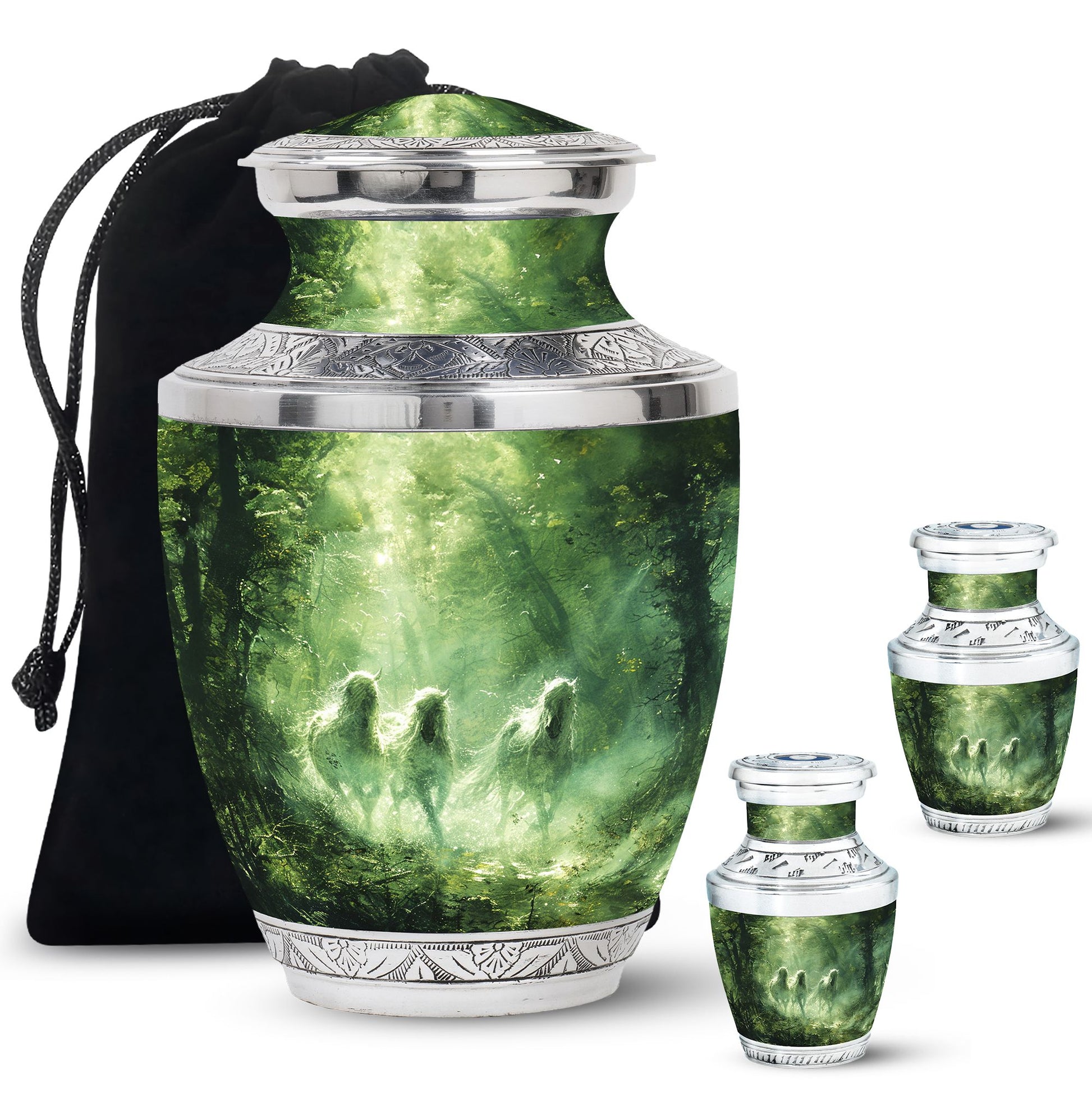 Unicorn In Forest Urn - Large Urn For Ashes For Women