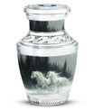 White Horse & Snow Urn - Urns For Human Ashes Adult Large