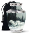 White Horses Urns Ashes Male – Snow Forest Men Urns For Human Ashes