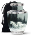 White Horse & Snow Urn - Urns For Human Ashes Adult Large