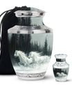 White Horse & Snow Urn - Urns For Human Ashes Adult Large