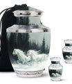 White Horse & Snow Urn - Urns For Human Ashes Adult Large