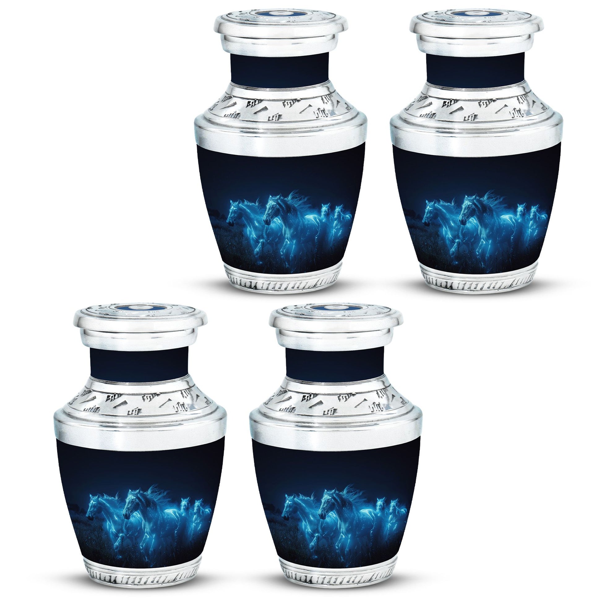 Horse Urn with Glowing Spirit Horses - Adult Large Urns