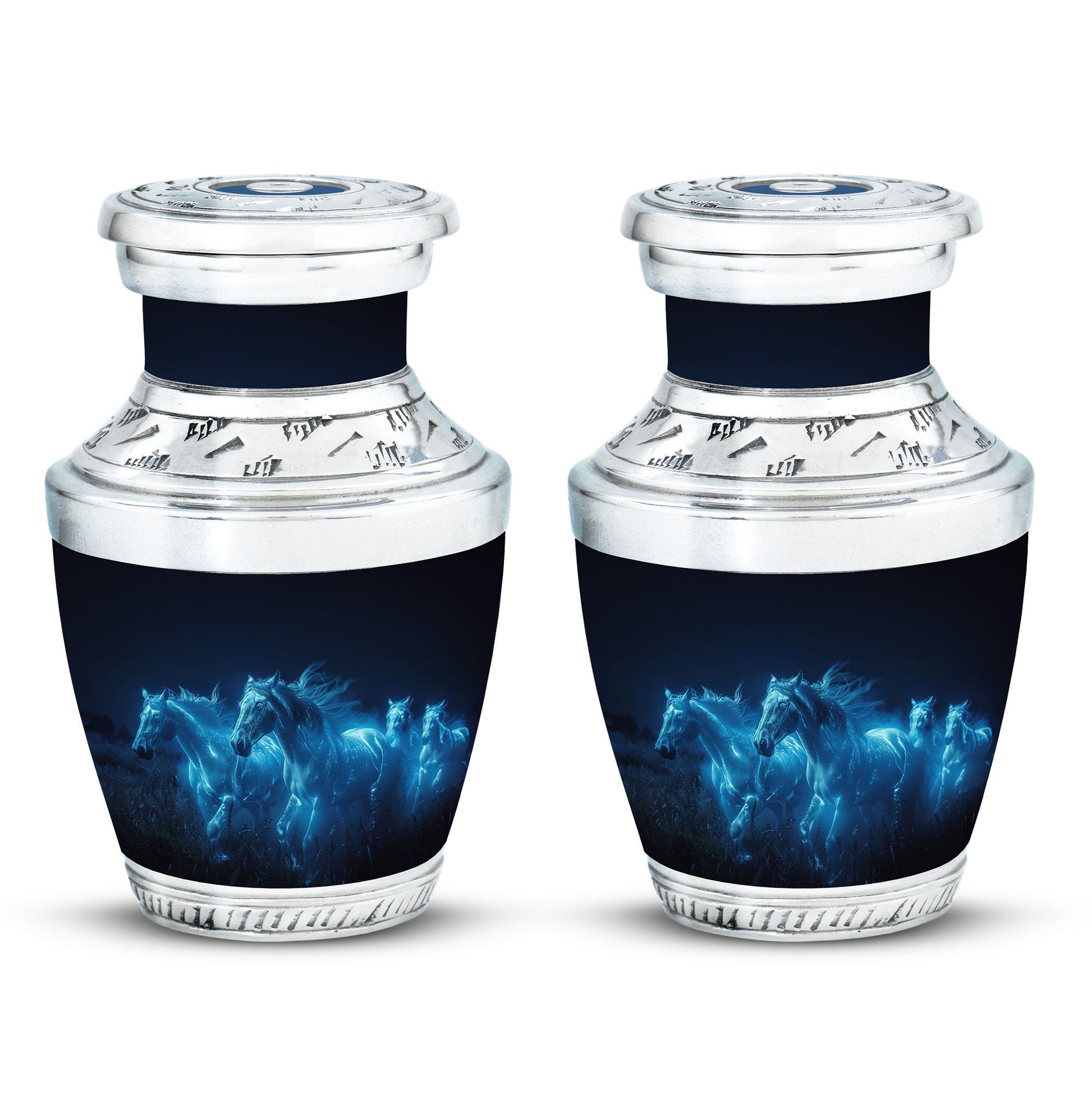 Horse Urn with Glowing Spirit Horses - Adult Large Urns