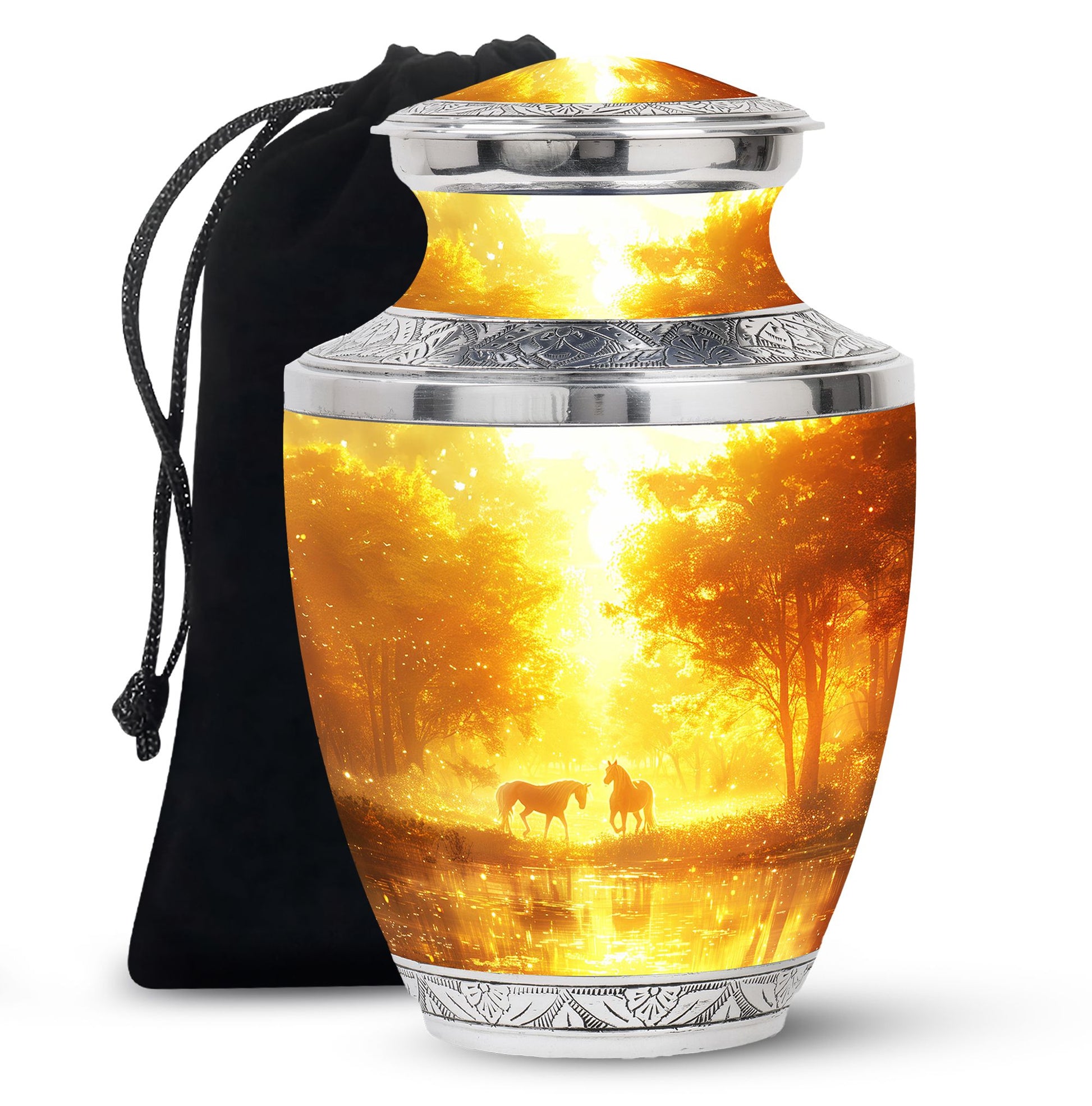 Golden Forest Serenity Cremation Urns For Human Ashes - Funeral Urn