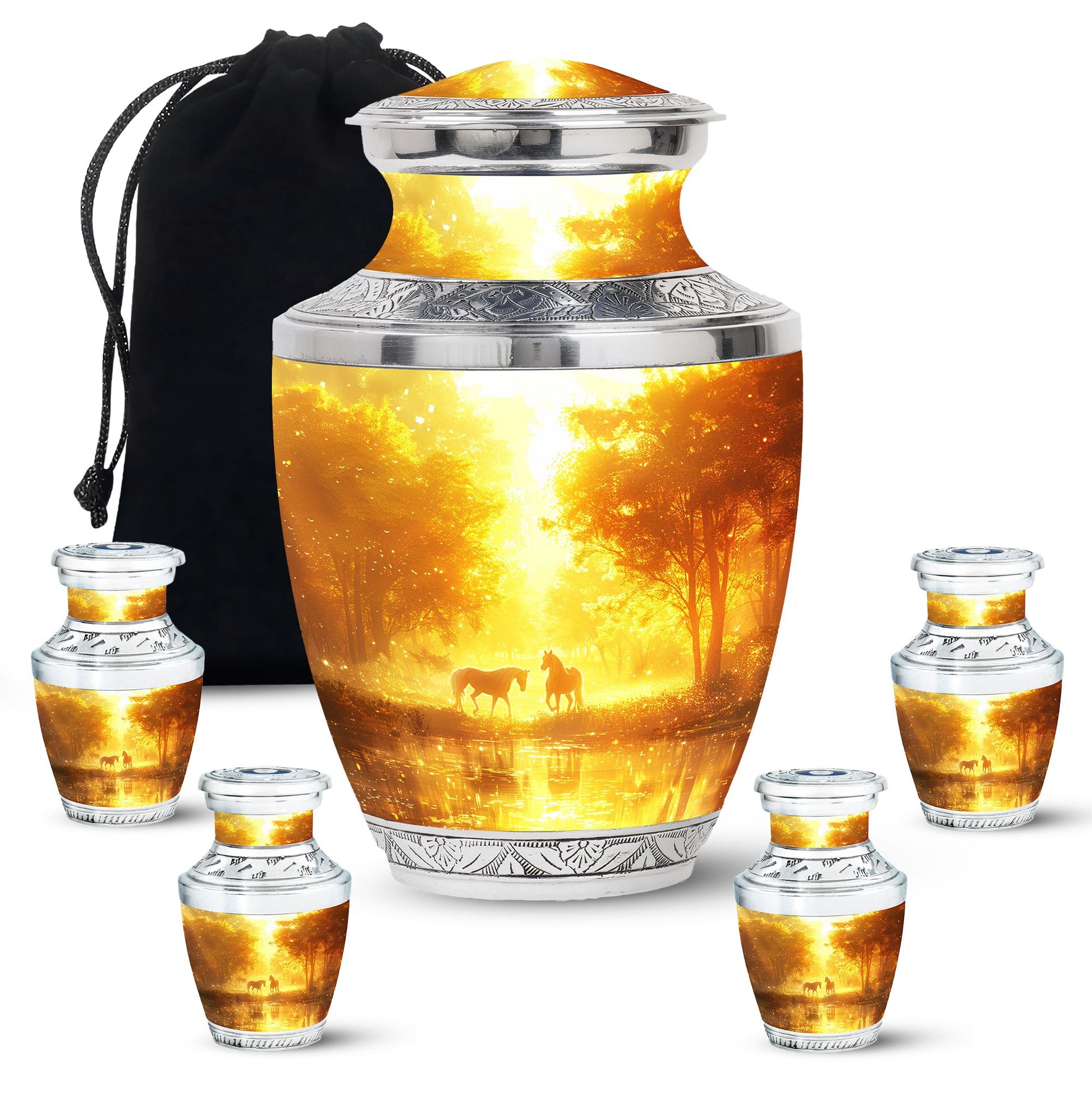 Golden Forest Serenity Cremation Urns For Human Ashes - Funeral Urn