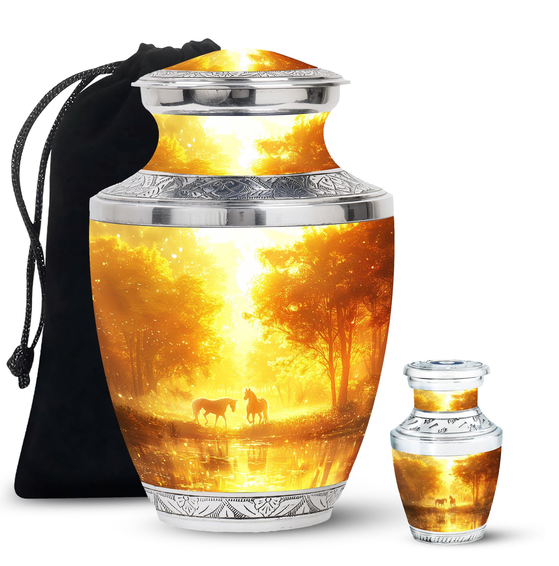 Golden Forest Serenity Cremation Urns For Human Ashes - Funeral Urn