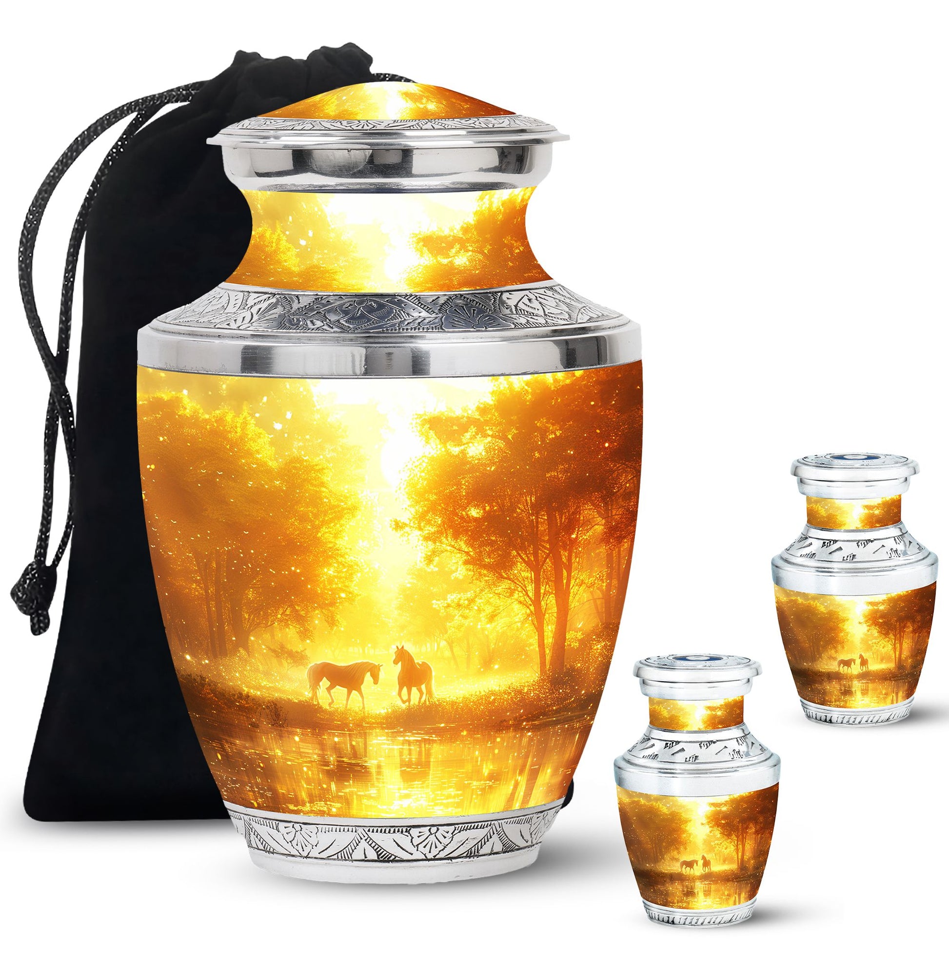 Golden Forest Serenity Cremation Urns For Human Ashes - Funeral Urn