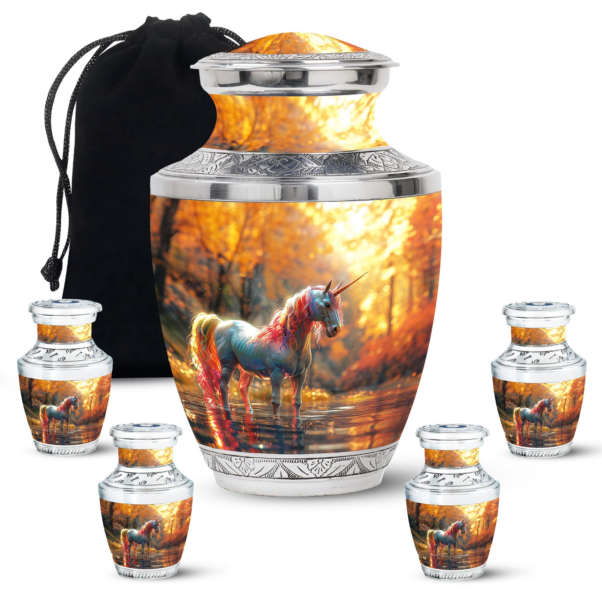 Autumn Magic Horse Cremation Urns For Human Ashes - Funeral Urns For Adult