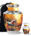 Autumn Magic Horse Cremation Urns For Human Ashes - Funeral Urns For Adult