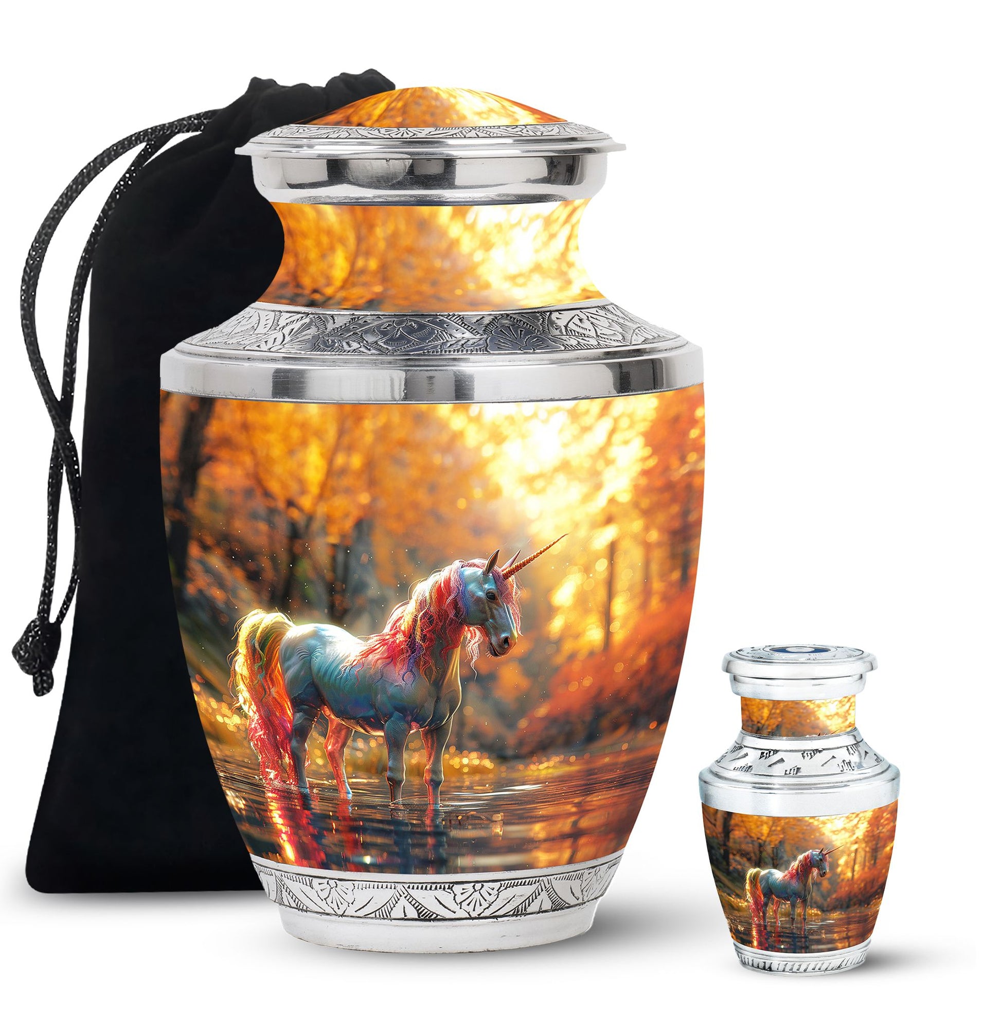 Autumn Magic Horse Cremation Urns For Human Ashes - Funeral Urns For Adult