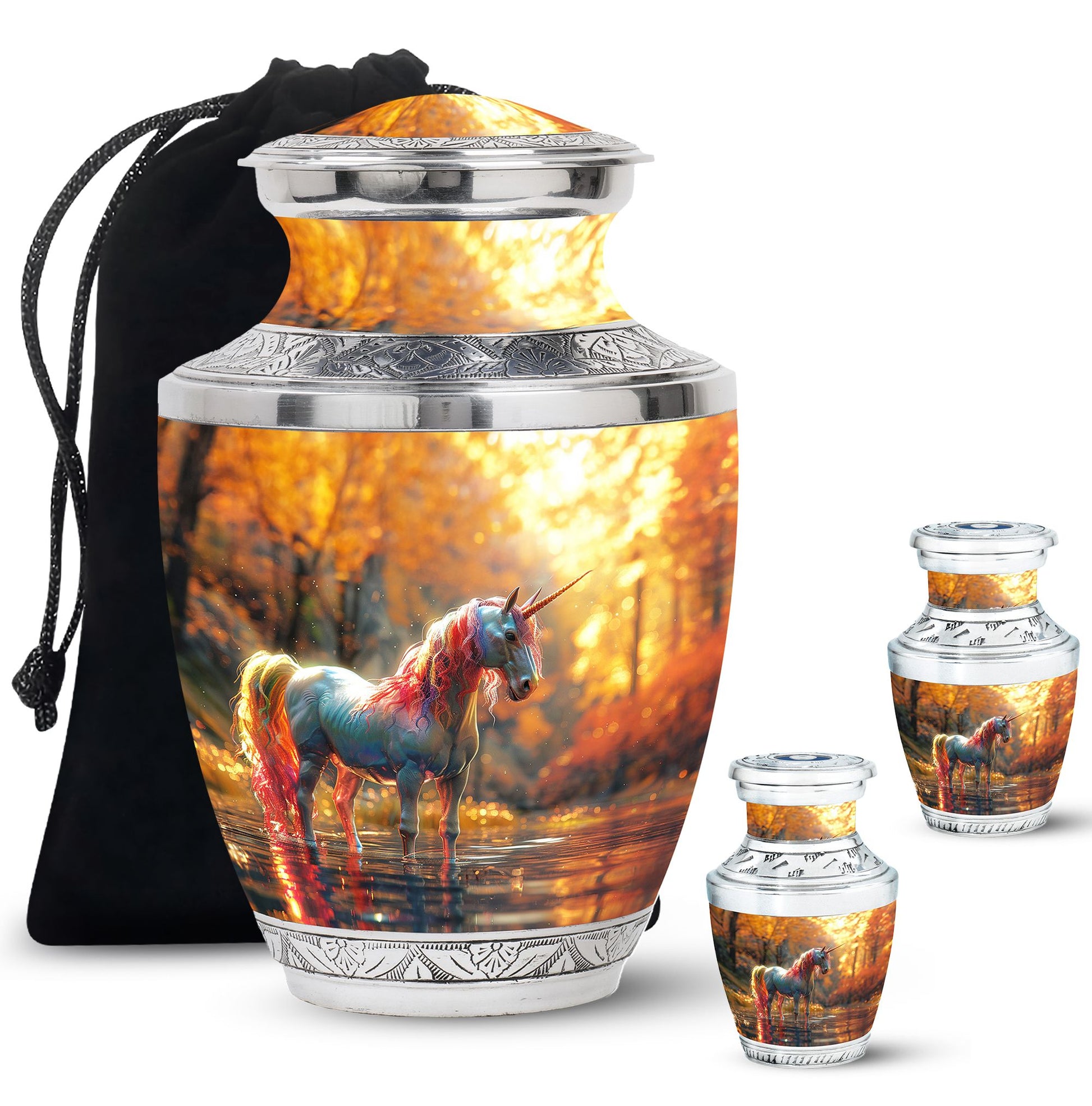 Autumn Magic Horse Cremation Urns For Human Ashes - Funeral Urns For Adult