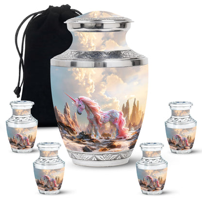Personalized Unicorn Memorial Urn for Human Ashes - 10-inch, 200 cu in - Yatskia