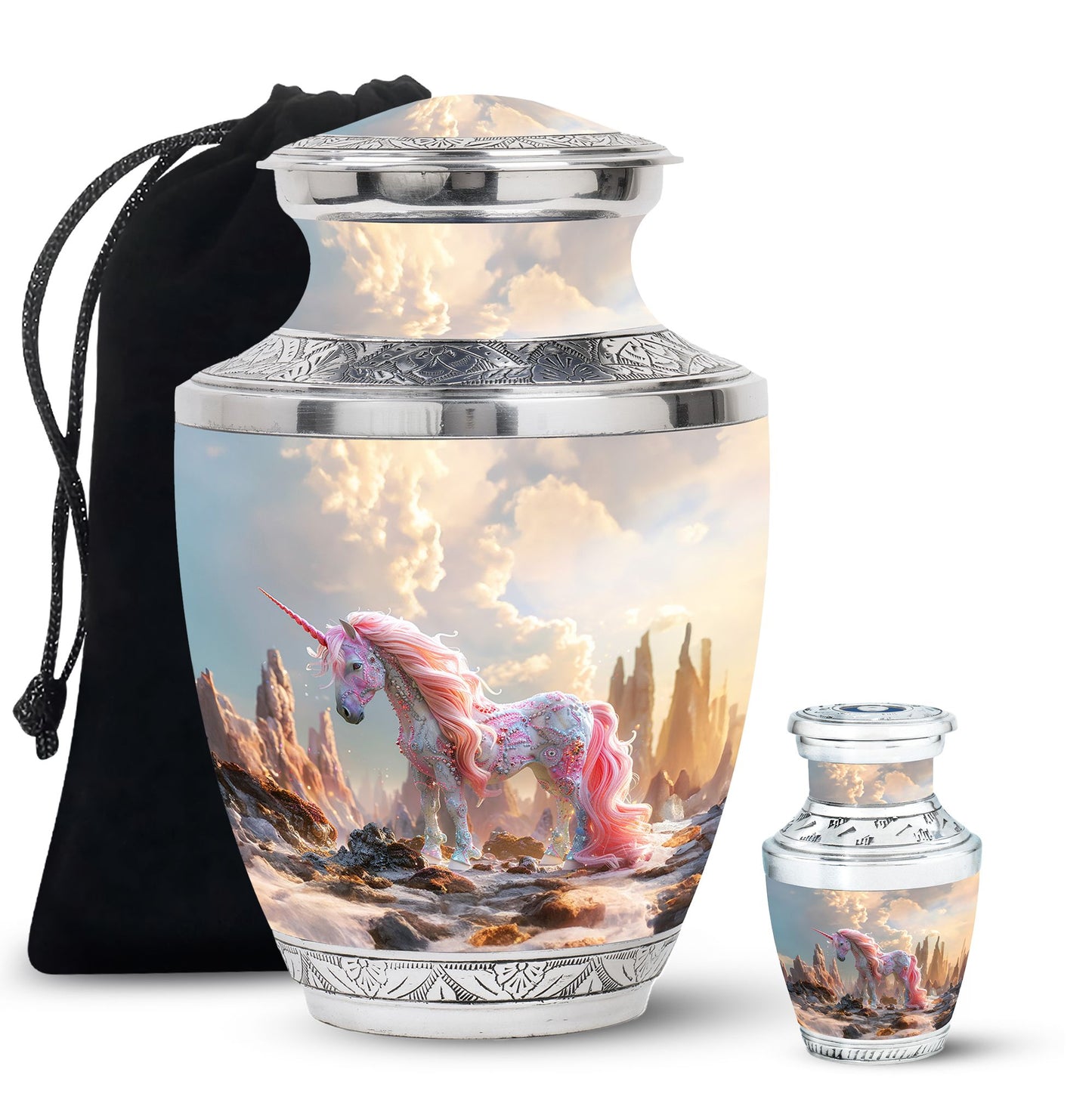 Personalized Unicorn Memorial Urn for Human Ashes - 10-inch, 200 cu in - Yatskia