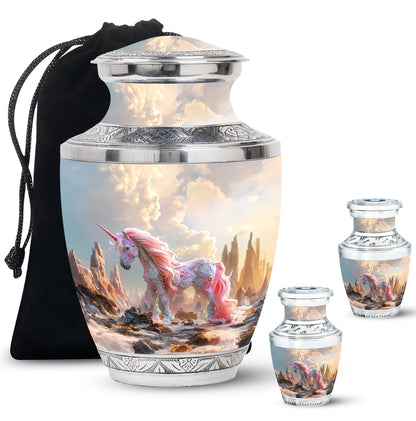 Personalized Unicorn Memorial Urn for Human Ashes - 10-inch, 200 cu in - Yatskia