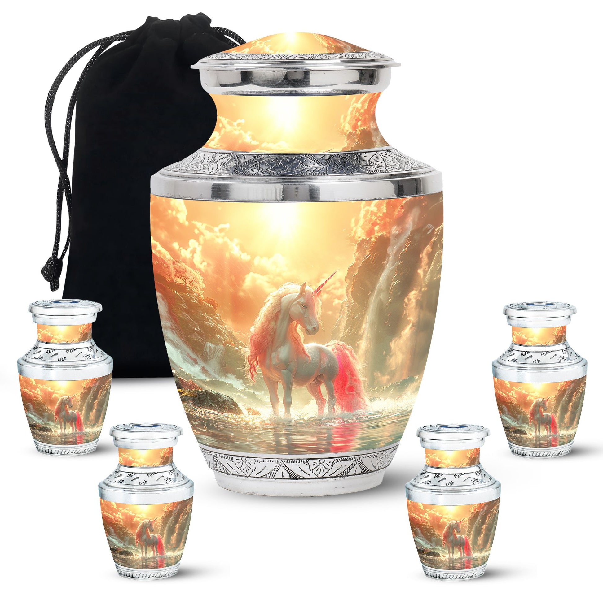 Mystical Dawn Unicorn Cremation Urns For Human Ashes - Large Urn For Mom