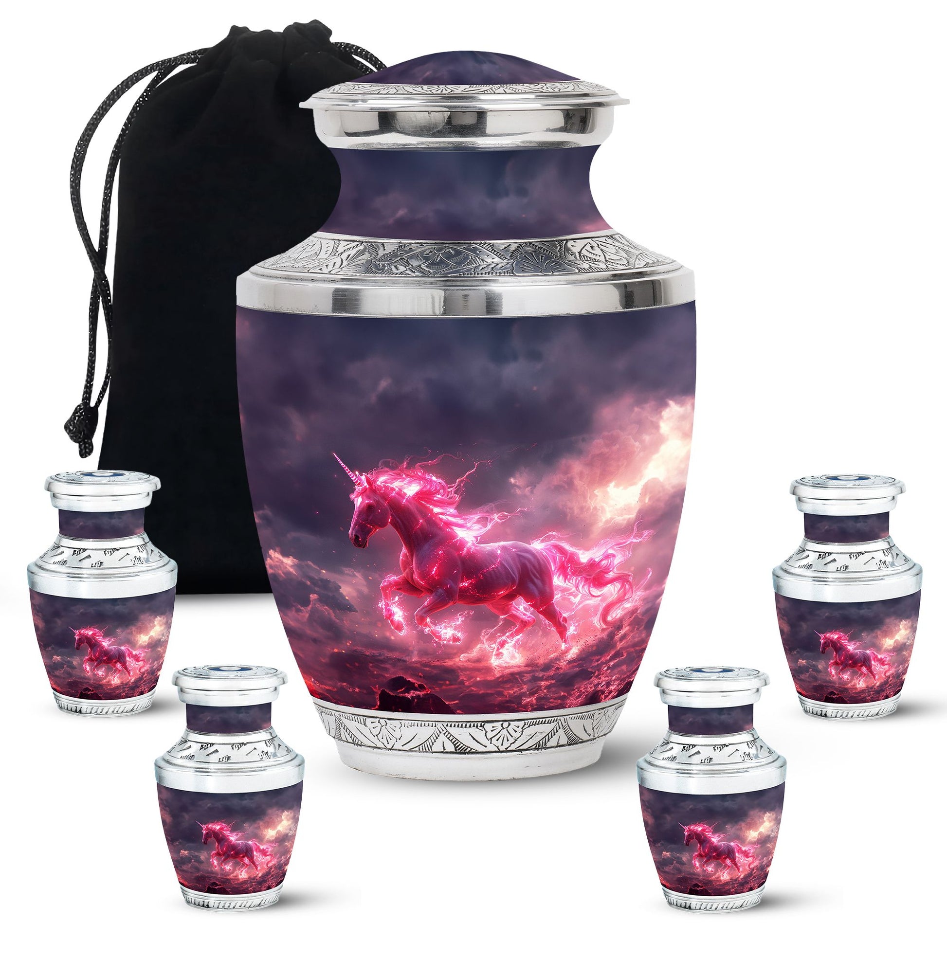 Neon Unicorn Cremation Urns For Human Ashes - Funeral Urns For Men