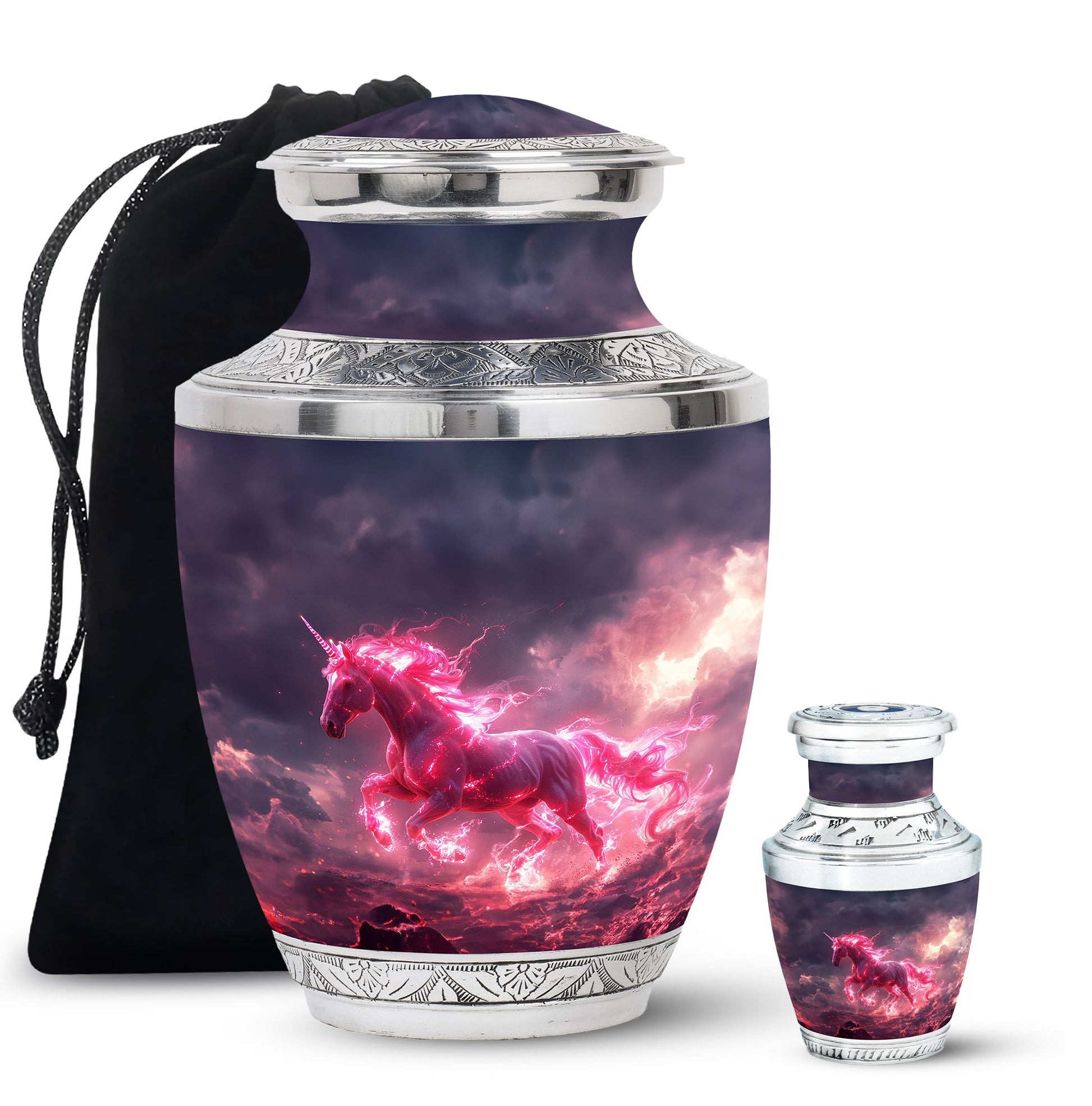 Neon Unicorn Cremation Urns For Human Ashes - Funeral Urns For Men