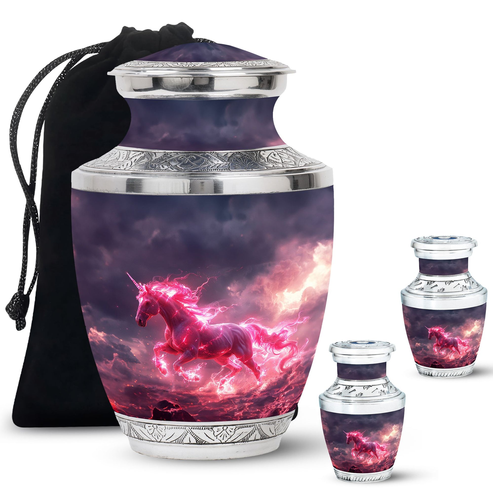 Neon Unicorn Cremation Urns For Human Ashes - Funeral Urns For Men