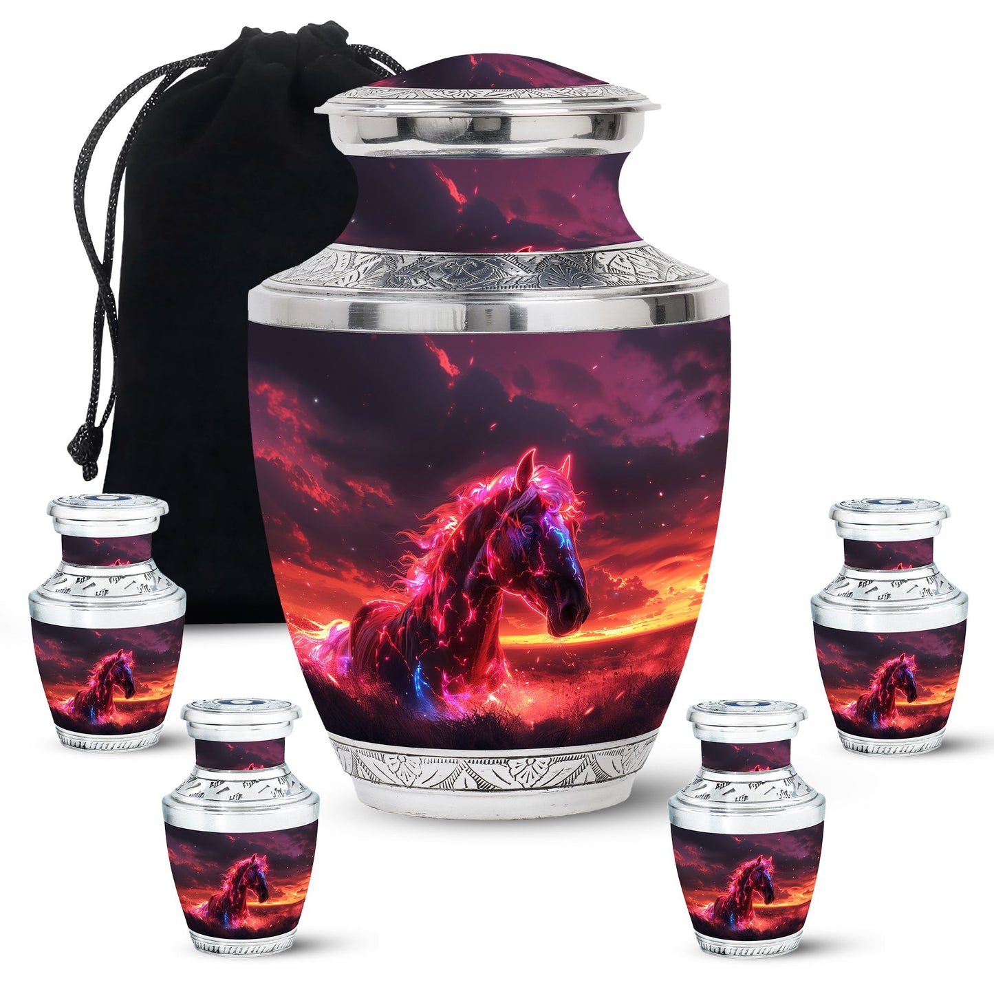 Personalized Horse Keepsake Urn for Human Ashes - 10-inch, 200 cu in - Yatskia