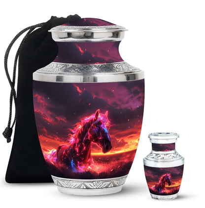 Personalized Horse Keepsake Urn for Human Ashes - 10-inch, 200 cu in - Yatskia