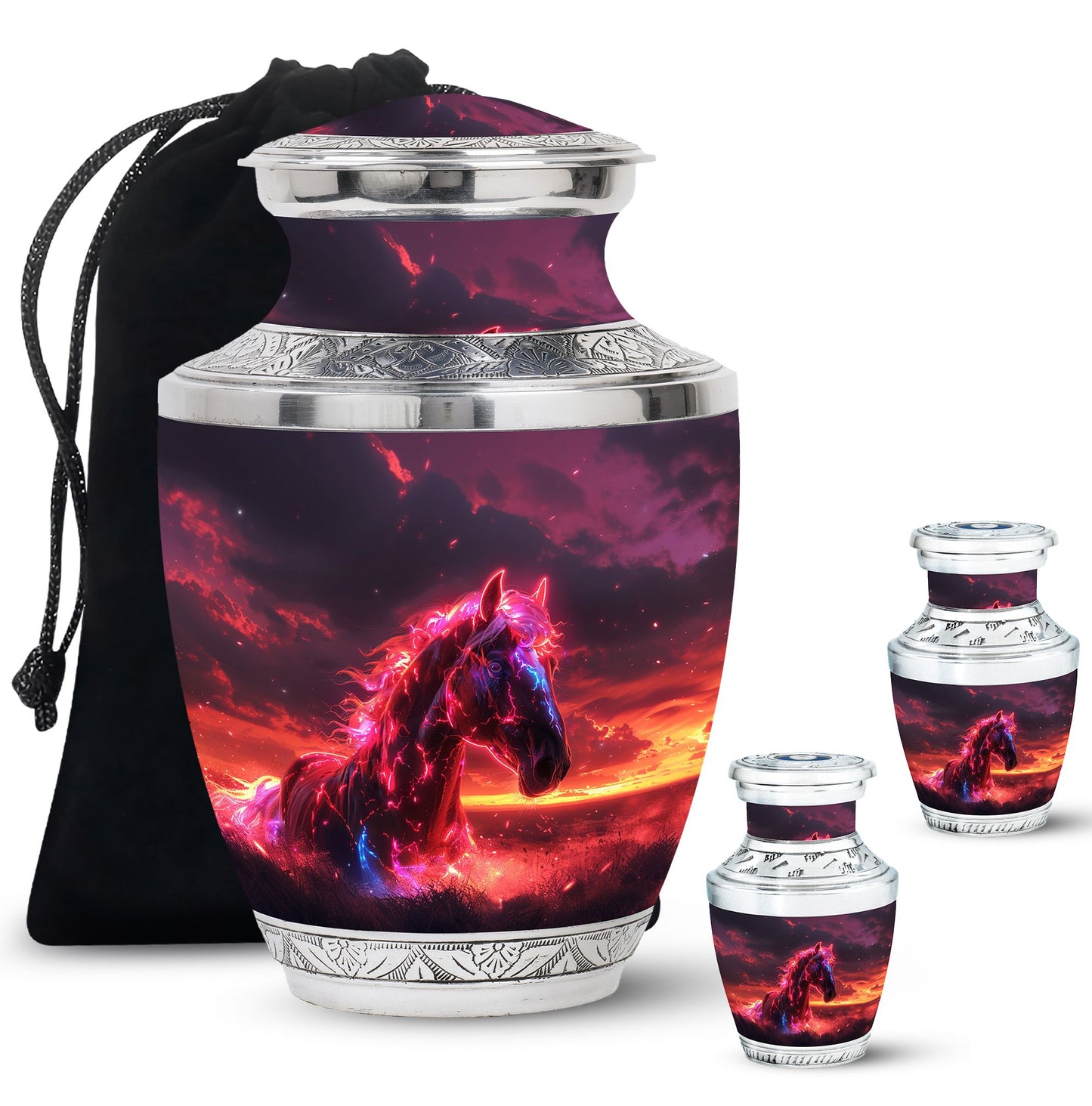 Personalized Horse Keepsake Urn for Human Ashes - 10-inch, 200 cu in - Yatskia