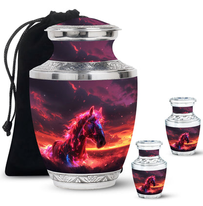 Personalized Horse Keepsake Urn for Human Ashes - 10-inch, 200 cu in - Yatskia