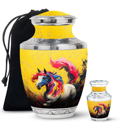 Personalized Horse Cremation Urn for Adult - 10-inch, 200 cu in - Yatskia