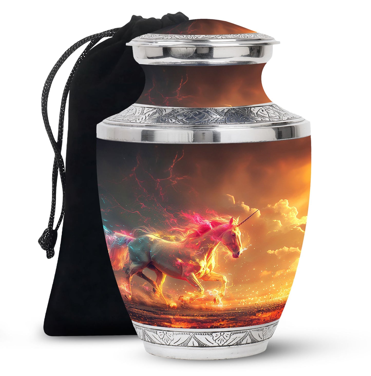 Personalized Unicorn Cremation Urn for Men & Women - 10-inch, 200 cu in - Yatskia