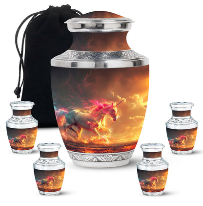 Personalized Unicorn Cremation Urn for Men & Women - 10-inch, 200 cu in - Yatskia