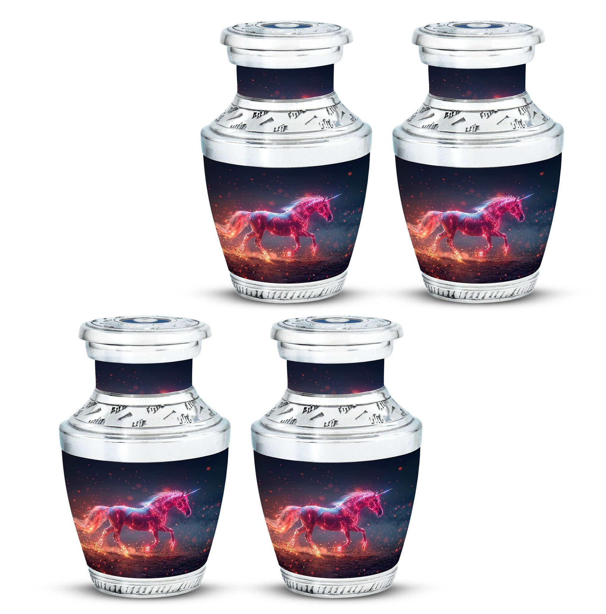 Sparkling Unicorn Cremation Urns Large & Small Combo For Women & Men