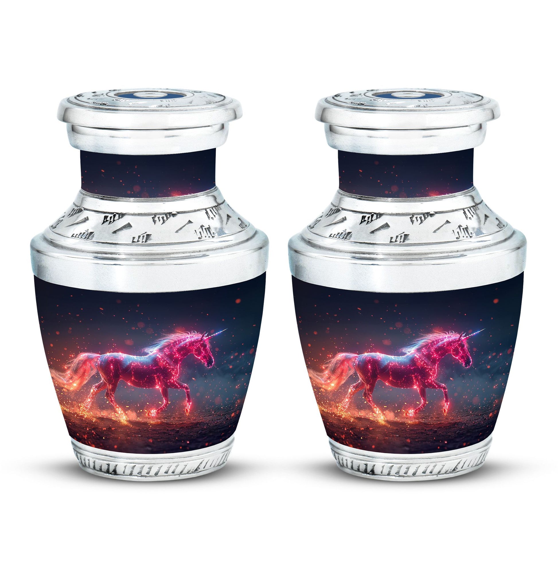 Sparkling Unicorn Cremation Urns Large & Small Combo For Women & Men
