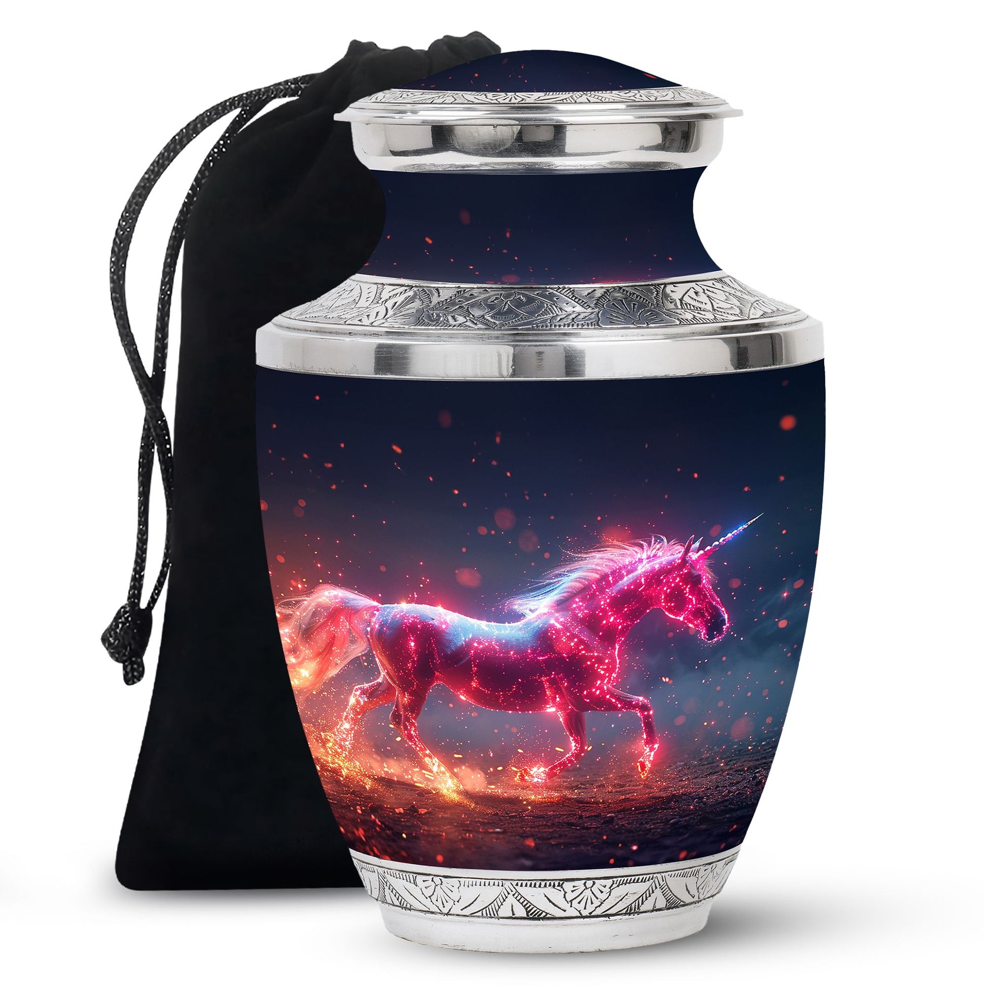Sparkling Unicorn Cremation Urns Large & Small Combo For Women & Men