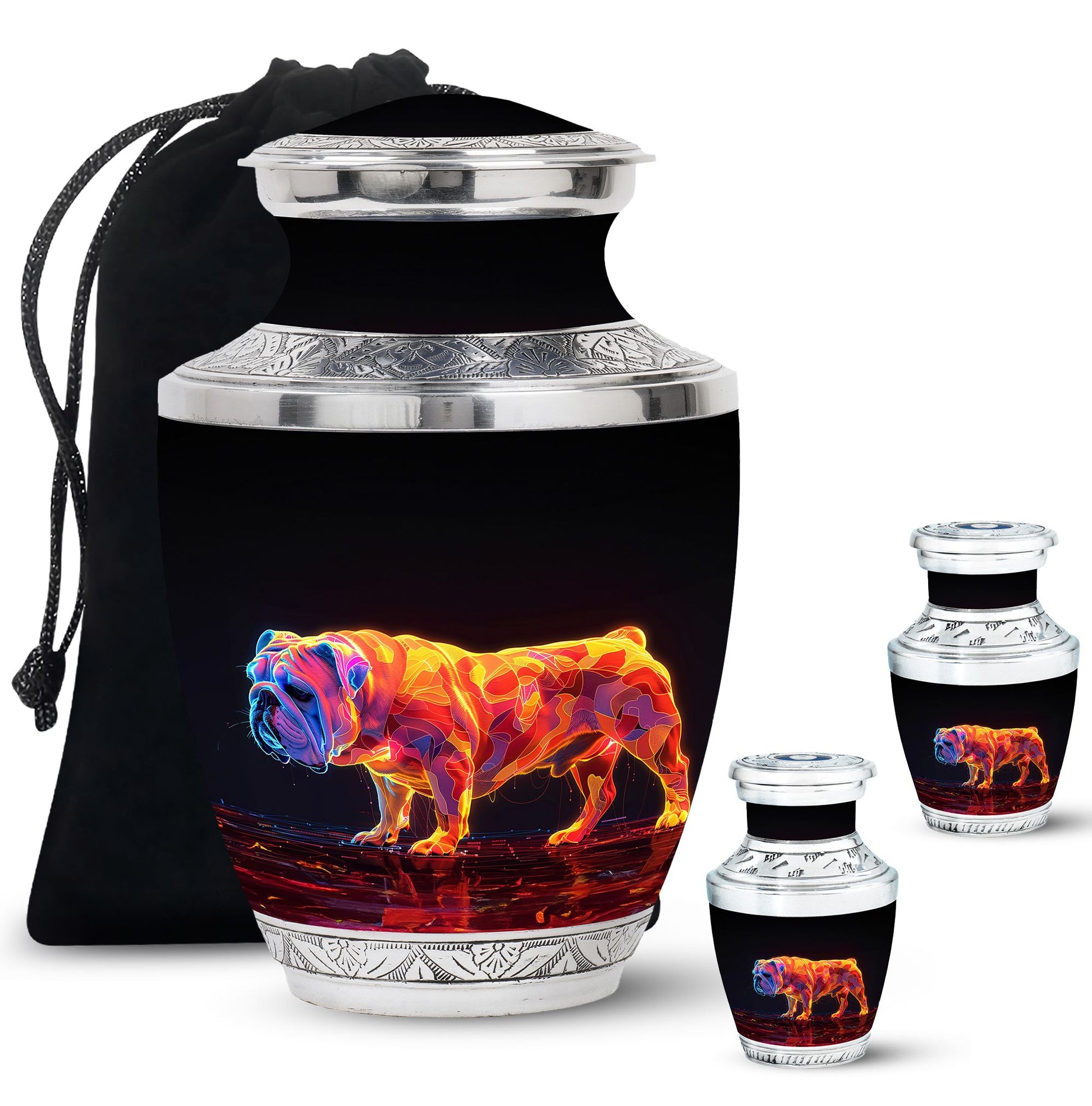 Inferno Bully Dog Cremation Urns For Human Ashes - Urn Set For Ashes