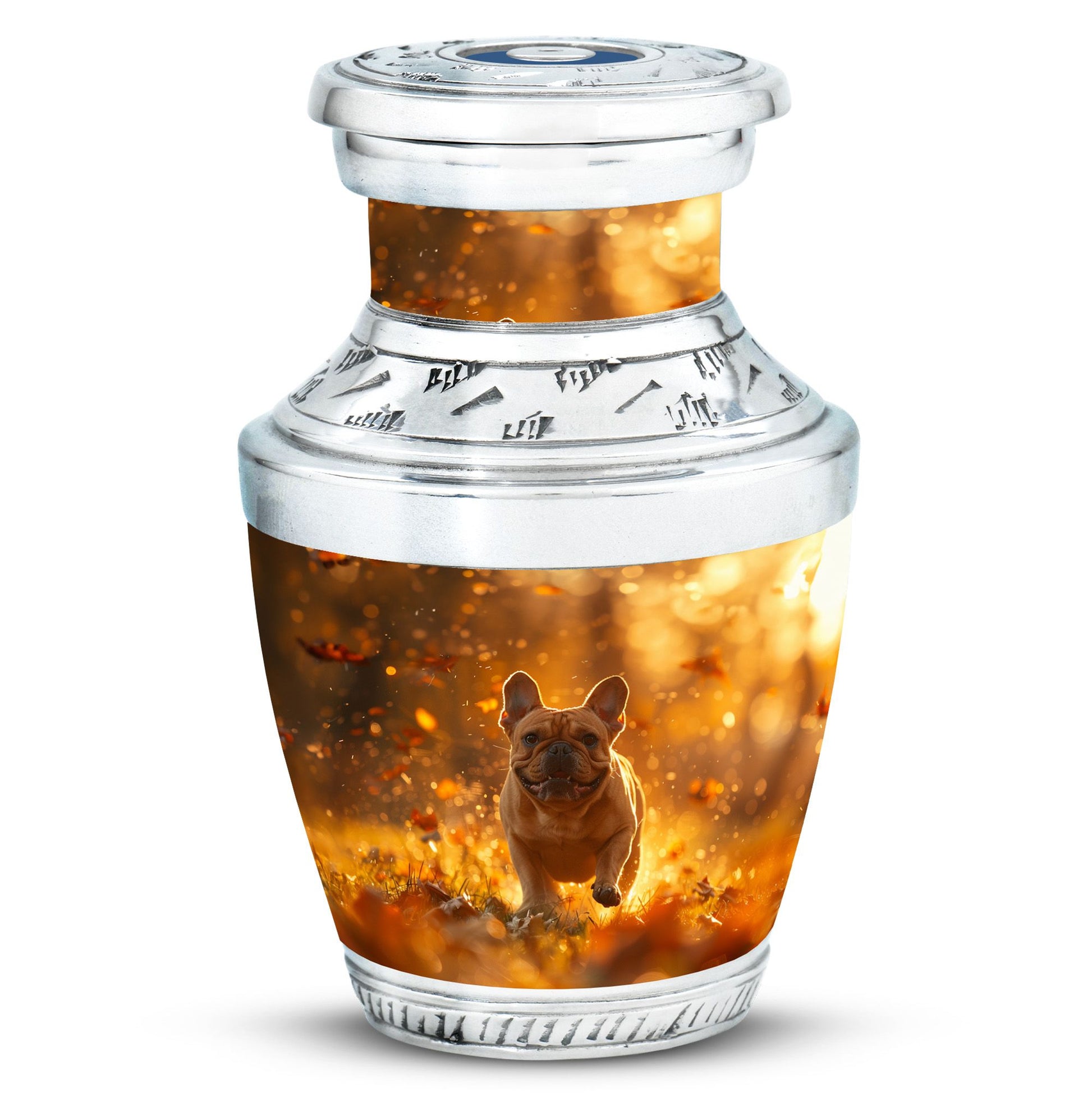Golden Bulldog Memorial Tribute Urn - Pet Cremation Urns For Funeral