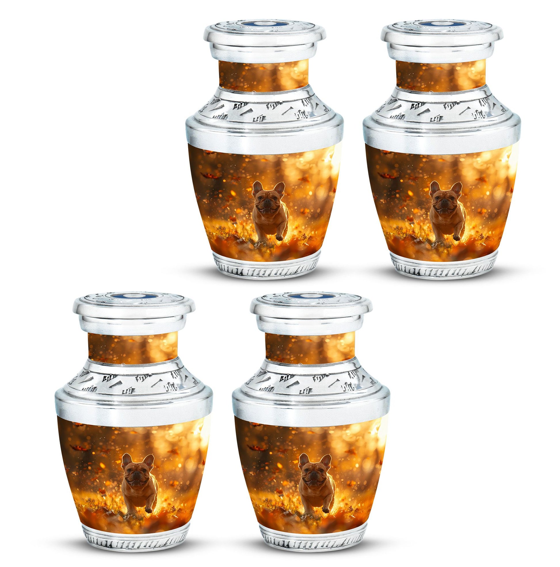 Golden Bulldog Memorial Tribute Urn - Pet Cremation Urns For Funeral