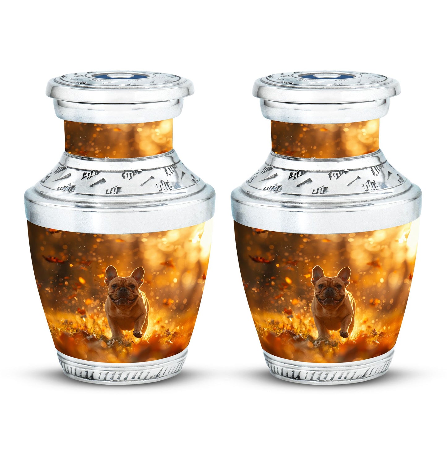 Golden Bulldog Memorial Tribute Urn - Pet Cremation Urns For Funeral