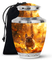 Golden Bulldog Memorial Tribute Urn - Pet Cremation Urns For Funeral