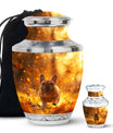 Golden Bulldog Memorial Tribute Urn - Pet Cremation Urns For Funeral