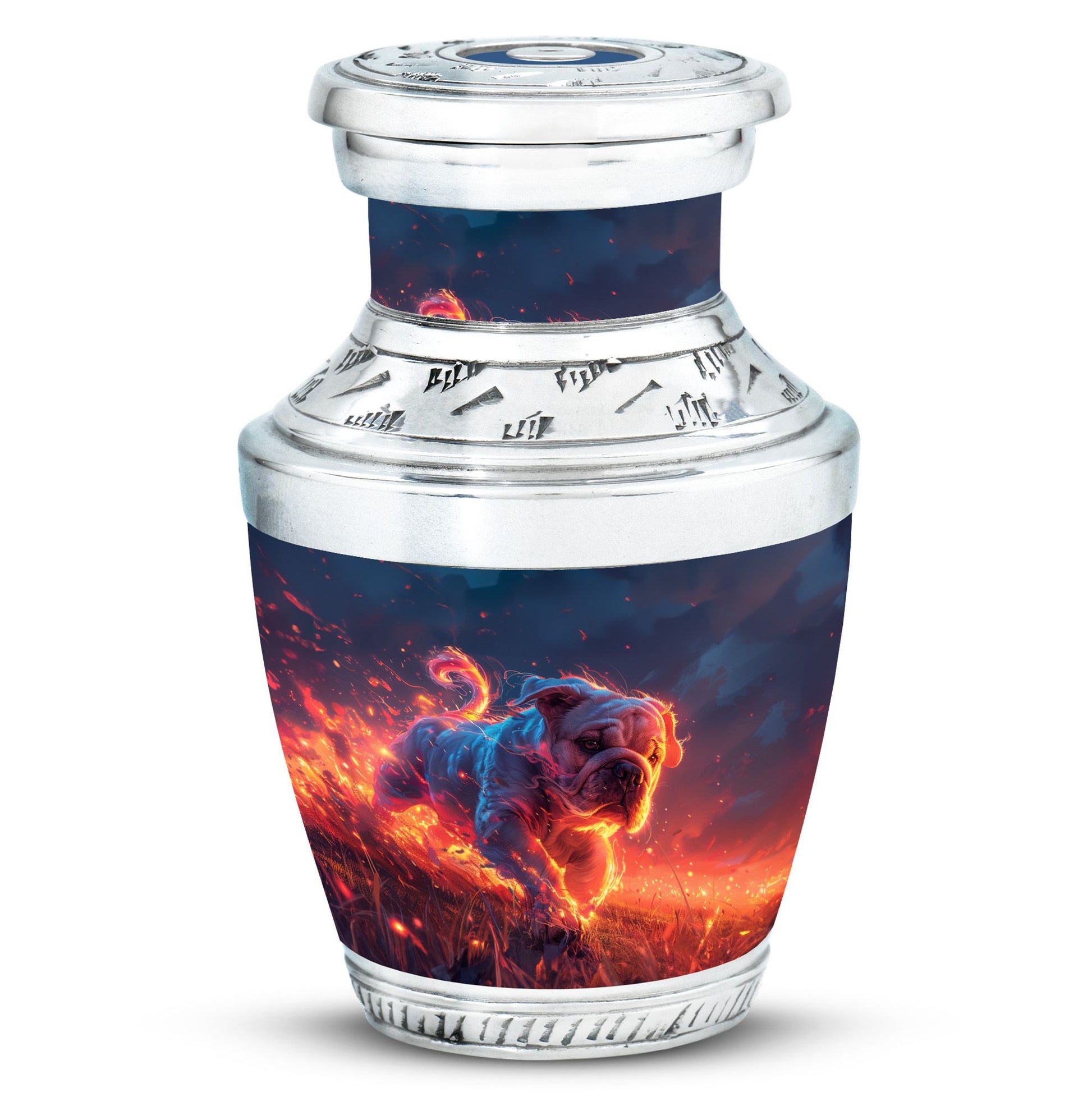 Fiery Bulldog Memorial Ashes Urn - Large Cremation Urn For Pets