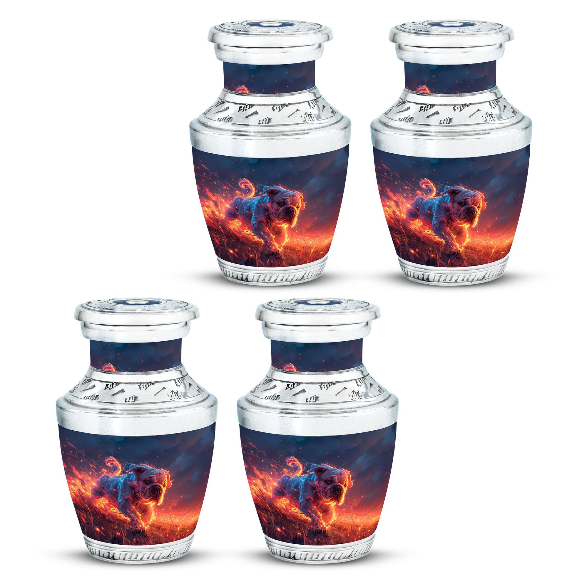 Fiery Bulldog Memorial Ashes Urn - Large Cremation Urn For Pets