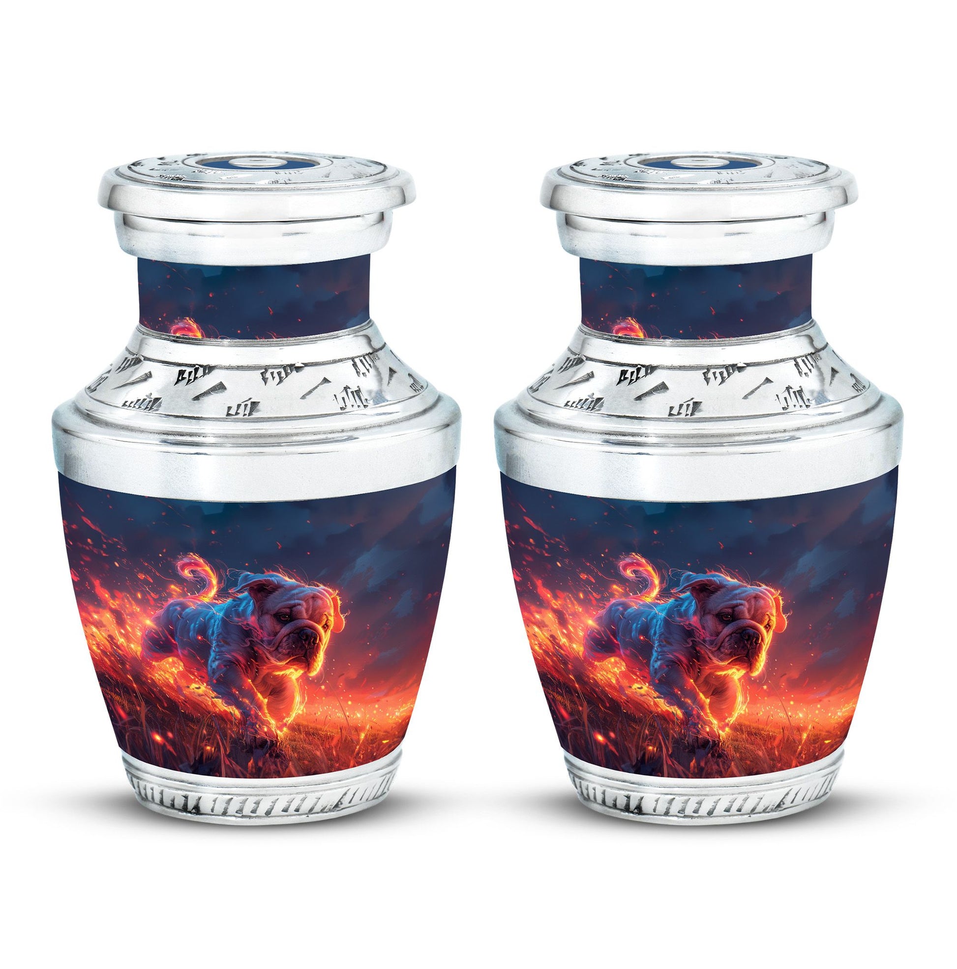 Fiery Bulldog Memorial Ashes Urn - Large Cremation Urn For Pets
