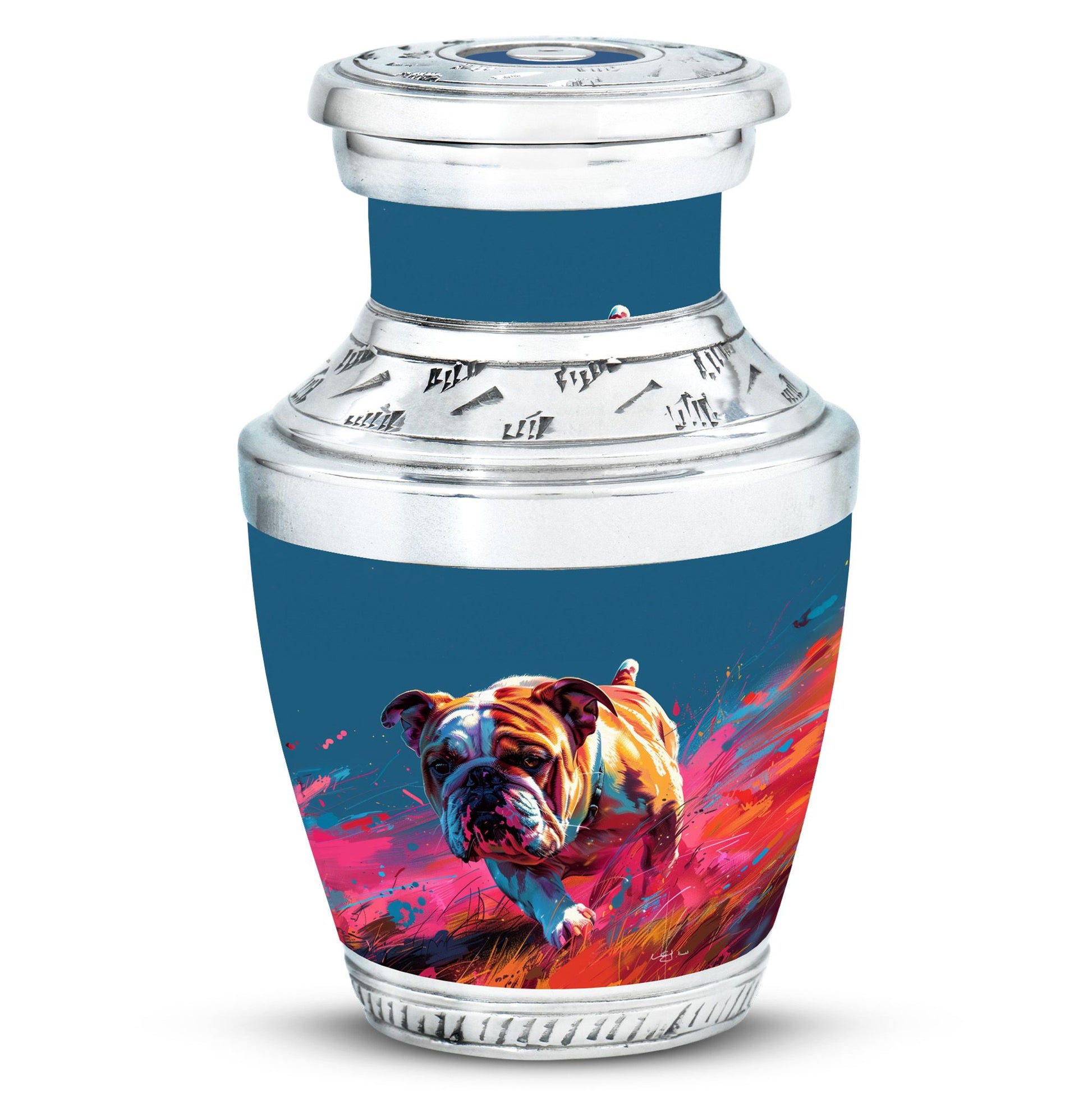 Vibrant Memorial Ashes Urn - Bulldog Funeral Cremation Urn For Pets