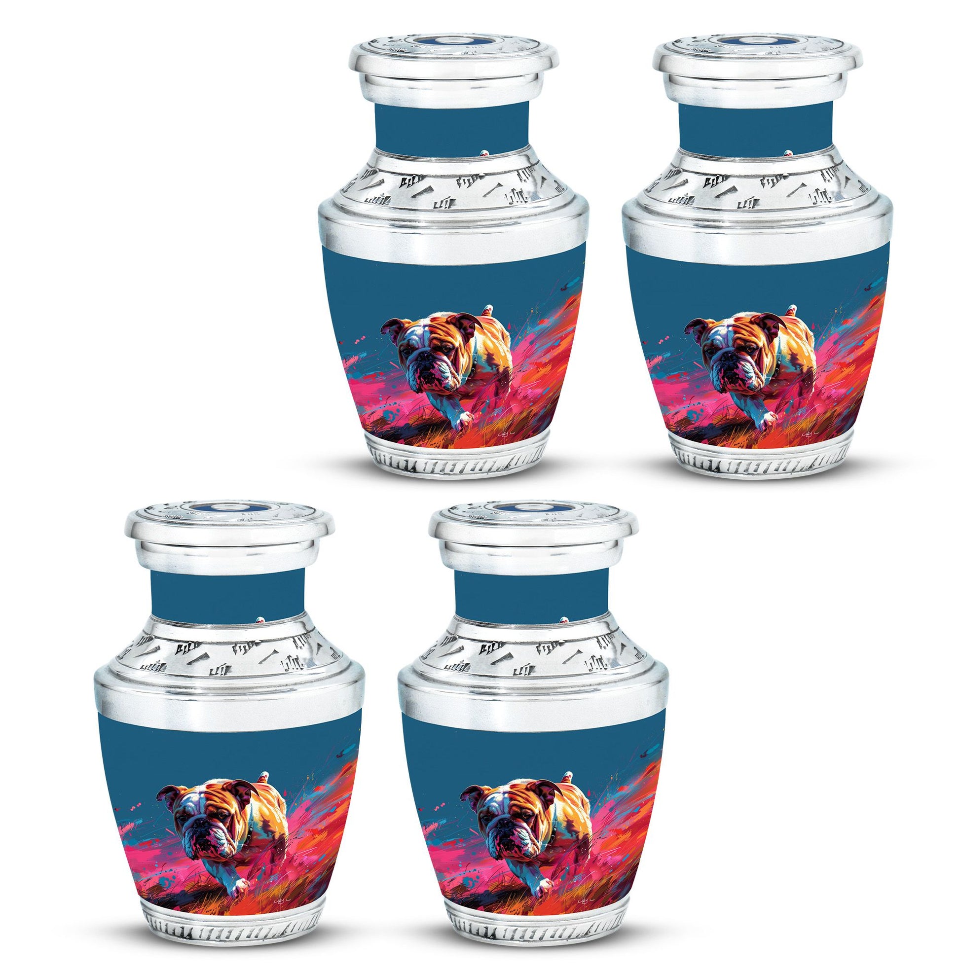 Vibrant Memorial Ashes Urn - Bulldog Funeral Cremation Urn For Pets