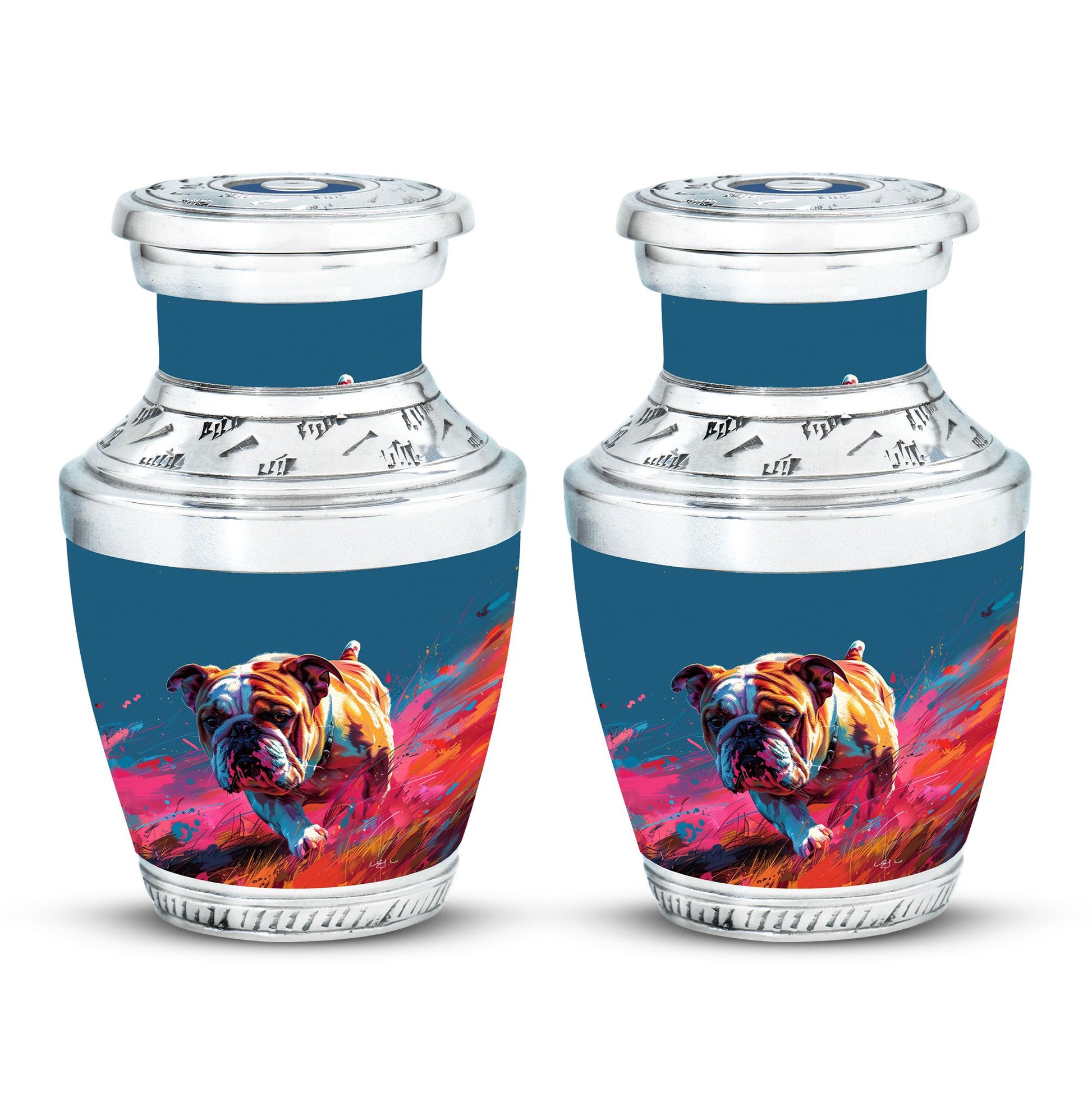 Vibrant Memorial Ashes Urn - Bulldog Funeral Cremation Urn For Pets