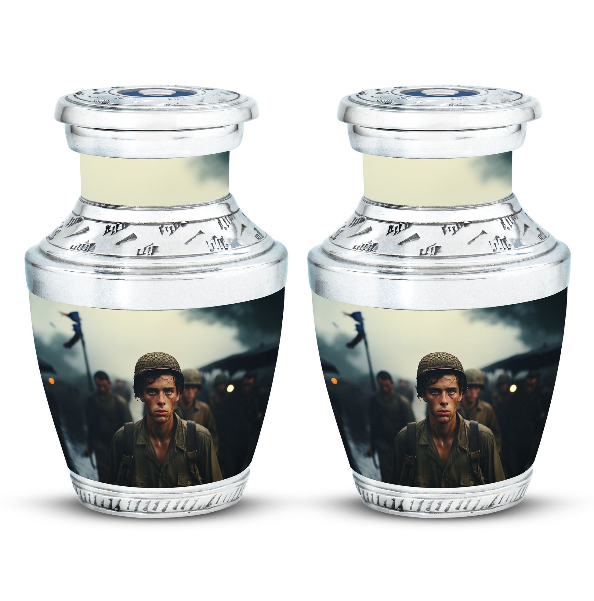 Soldier Urn Memorial For Adult Men & Women - Veteran Cremation Urn