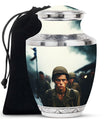 Soldier Urn Memorial For Adult Men & Women - Veteran Cremation Urn