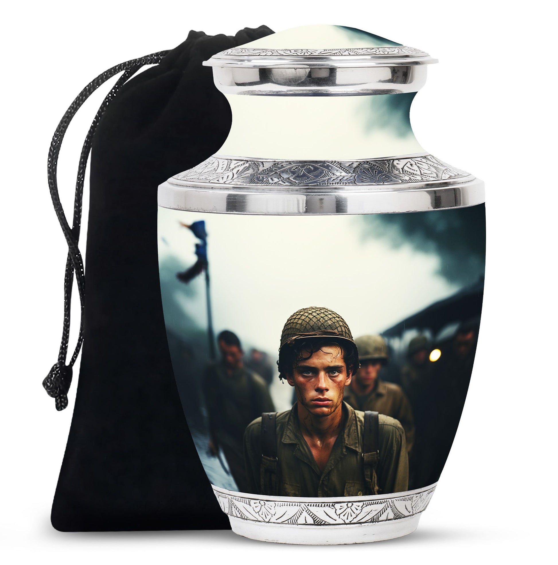 Soldier Urn Memorial For Adult Men & Women - Veteran Cremation Urn