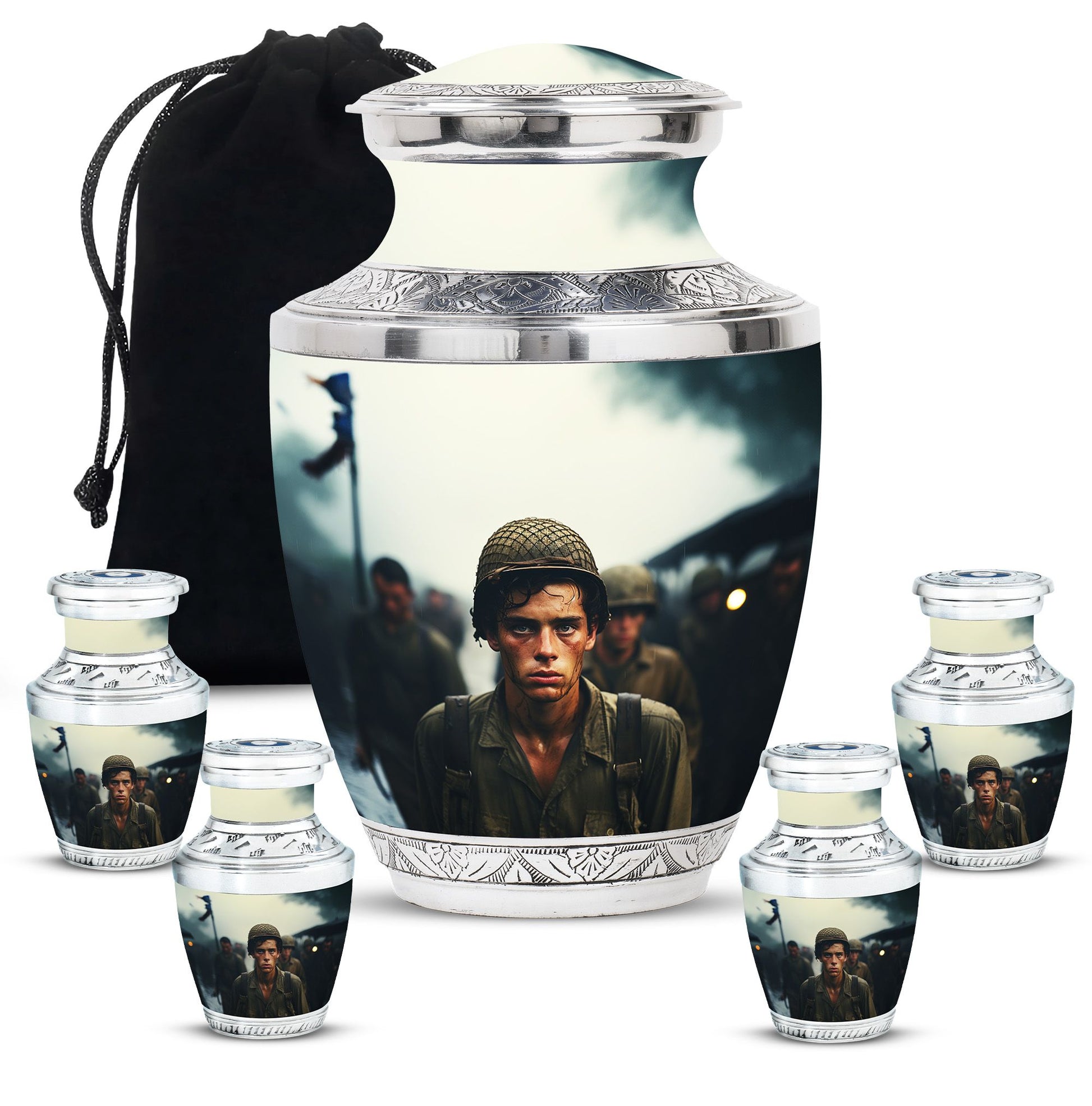Soldier Urn Memorial For Adult Men & Women - Veteran Cremation Urn