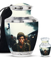 Soldier Urn Memorial For Adult Men & Women - Veteran Cremation Urn